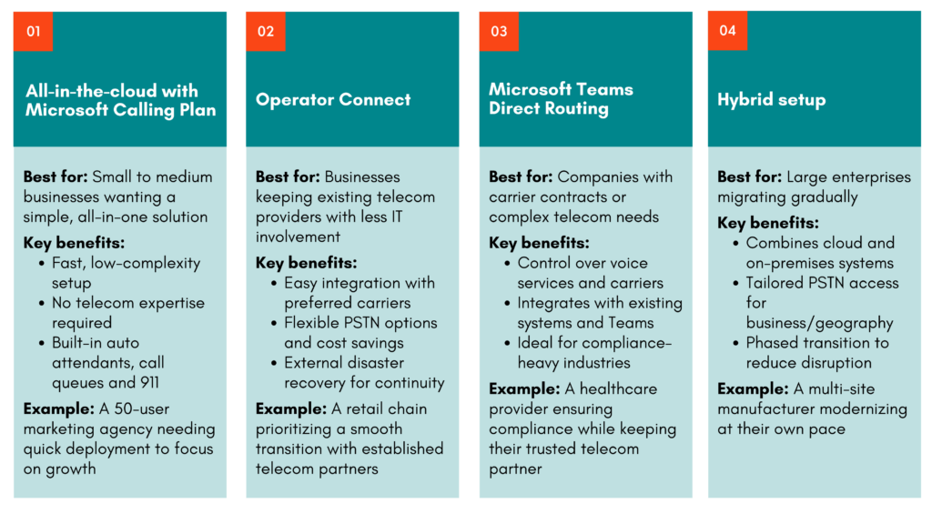 Public Switched Telephone Network Connectivity Options